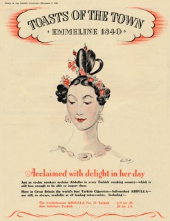 'Acclaimed with delight in her day, Toasts of the Town - Emmeline 1840', 1940. Artist: Unknown.
