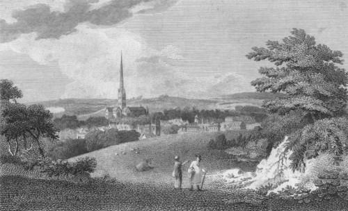 'Salisbury, from the London Road', 1805. Artist: Samuel Rawle.
