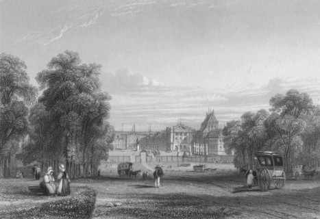 'The Palace of Versailles from the Paris Avenue', 1839. Artist: S Fisher.