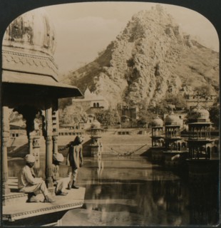 'Holy Tank of Alwar, surrounded with palaces and shrines, a scene of surpassing beauty, India', 1907 Artist: Unknown.