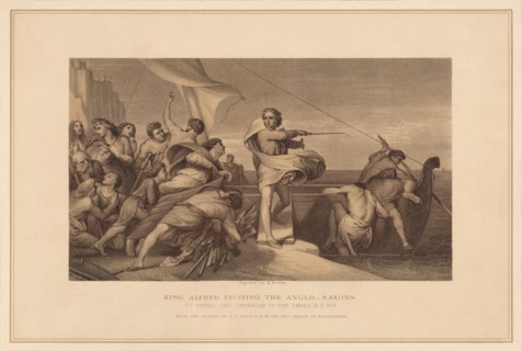 'King Alfred Inciting The Anglo Saxons', (1878). Artist: Herbert Bourne.