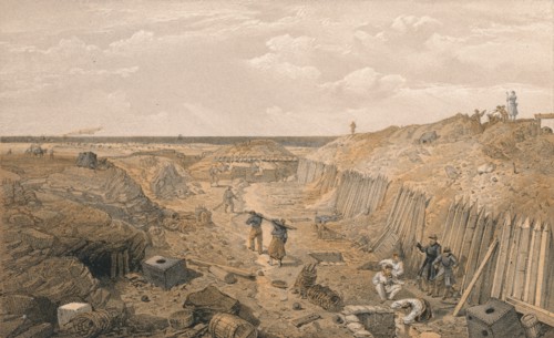 'Ditch of the Bastion Du Mat', 1856. Artist: Edmund Walker.