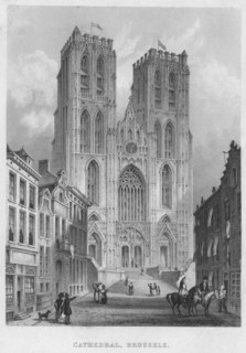 'Cathedral, Brussels', 1850. Artist: Shury & Son.