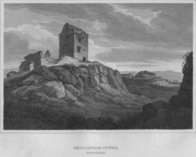 'Smallholm Tower, Roxburghshire', 1814. Artist: John Greig.