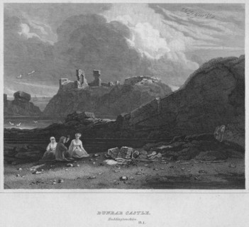 'Dunbar Castle, Haddingtonshire', 1814. Artist: John Greig.