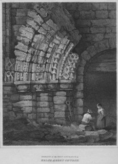 'Remains of the West Entrance to Kelso Abbey Church', 1814. Artist: John Greig.