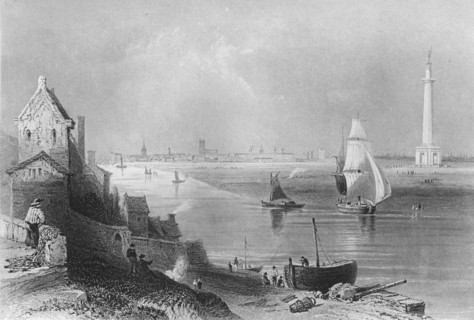 'Yarmouth, with Nelson's Monument', 1859. Artist: H Griffiths.