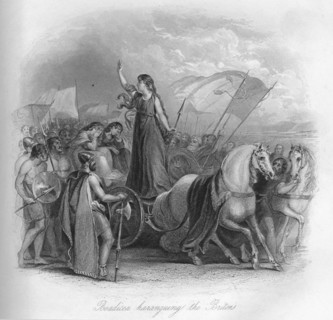 'Boadicea haranguing the Britons', 1859. Artist: Unknown.