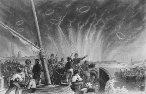 'Bombardment of Sweaborg', 1859. Artist: John Watkins.