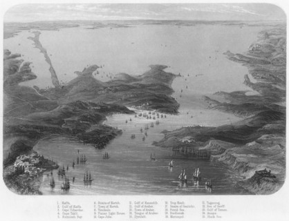 'Birds-Eye View of the Straits of Kertch & Sea of Azoff', c1870. Artist: Unknown.