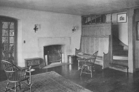 Lobby and stairs to women's lockers, Oakland Golf Club, Bayside, New York, 1923. Artist: Unknown.