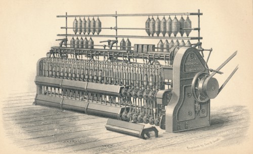 Finishing Roving Frame, by Platt, Brothers & Co. Oldham', 1874. Artist: GB Smith.