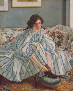 'Tying Her Shoe', c1900. Artist: Walter Westley Russell.