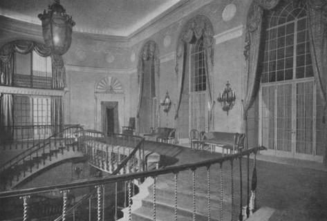 The imposing staircase leading to the ballroom of the Ritz-Carlton Hotel, New York, 1923. Artist: Unknown.