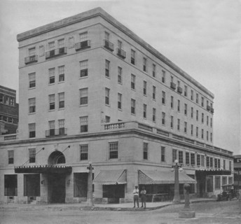 General exterior view, Greystone Hotel, Bedford, Indiana, 1923. Artist: Unknown.