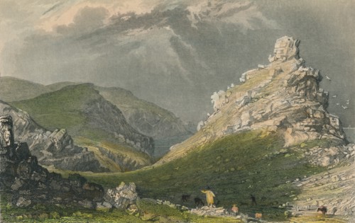 'The Valley of Rocks, Near Linton, Devonshire', 1831. Artist: Joseph Wilson Lowry.