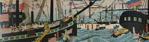 'European Ships in a Japanese Harbour', c1860. Artist: Unknown.
