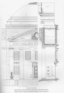 Detail of portico - Hartford Fire Insurance Building, Hartford, Connecticut, 1922. Artist: Edwin Sherrill Dodge and Parker, Thomas & Rice.