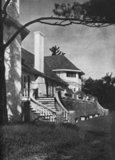 Detail of court side, Longwood Cricket Club, Chestnut Hill, Massachusetts, 1922.  Artist: Unknown.