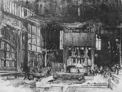 'Acolytes Preparing the Table of the War God', 1916, (1917). Artist: Joseph Pennell.