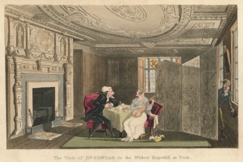 'The Visist of Dr Syntax to the Widow Hopefull at York', 1820. Artist: Thomas Rowlandson.