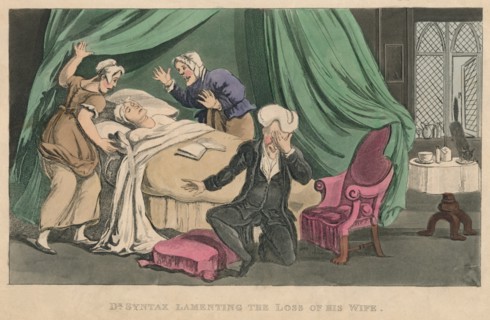 'Dr Syntax Lamenting the Loss of His Wife', 1820. Artist: Thomas Rowlandson.