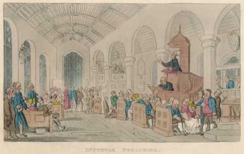 'Dr Syntax Preaching', 1820. Artist: Thomas Rowlandson.