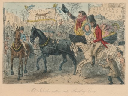 'Mr. Jorrocks enters into Handley Cross', 1854. Artist: John Leech.