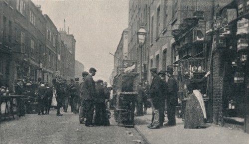 'Sclater Street Bird Fair on Sunday Morning', 1901. Artist: RA Shield.