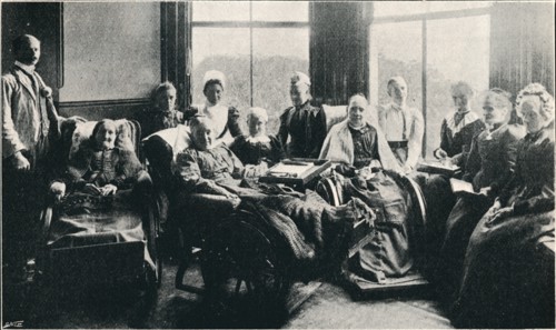 'At Home, a Favourite Window Recess in the Women's Corridor', 1901. Artist: Unknown.
