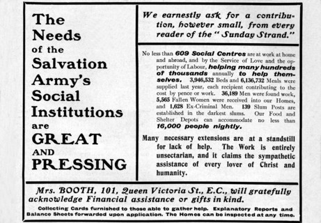 'The Needs of the Salvation Army's Social Institutions are Great and Pressing'', 1901. Artist: Unknown.