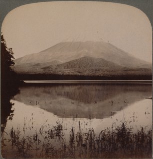 'Snow-capped Mount Fuji, (12,365 ft.) mirrored in still waters of Lake Shoji, Japan', 1904.  Artist: Unknown.