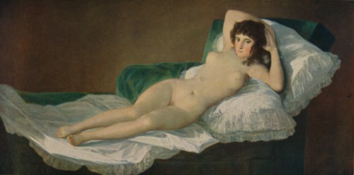 'La Maja Desnuda', (The Naked Maja), c.1797-1800, (c1934). Artist: Francisco Goya.