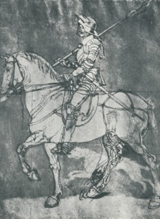 'Man in Armour, on Horseback', 1498, (1912). Artist: Albrecht Durer.