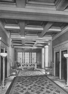 Elevator lobby, first floor, the Fraternity Clubs Building, New York City, 1924. Artist: Unknown.