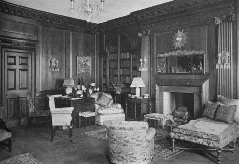 'Woodwork from an old English room in the library, house of Miss Anne Morgan, New York City, 1924.  Artist: Unknown.
