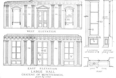 Large Hall, Chateau of Montfermeil, Paris, 1924. Artist: Unknown.