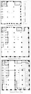 Floor plans, Johns-Manville Building, New York City, 1924. Artist: Unknown.