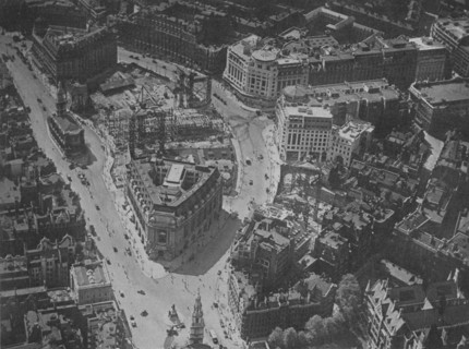 Bird's-eye view of the surroundings of Bush House, London, 1924. Artist: Unknown.