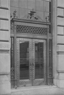 Detail of side entrance door, Phoenix National Bank, 1924. Artist: Unknown.