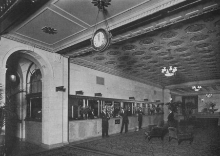Main office adjoining the entrance lobby, Roosevelt Hotel, New York City, 1924. Artist: Unknown.