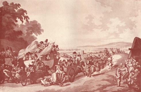 'An extraordinary scene on the road from London to Portsmouth', 1909. Artist: Schultz.