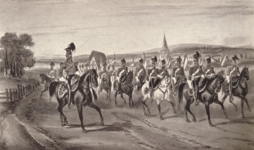 'Going to the Review (16th Lancers)', 1850 (1909). Creator: John Harris the Younger.