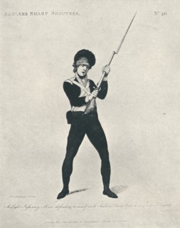'A Light Infantry Man defending himself', 1798 (1909). Artist: Thomas Rowlandson.