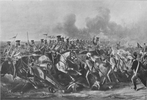 'Charge of the 16th (Queen's Own Lancers) at the Battle of Aliwal, January 28, 1846', 1847 (1909). Creator: John Harris the Younger.