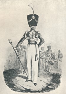 '87th Regiment or Royal Irish Fusiliers, Drum Major (1828)', 1828 (1909). Artist: Maxim Gauci.