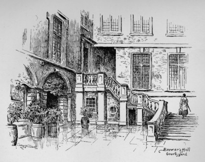 'Brewers' Hall Courtyard', 1890. Artist: Hume Nisbet.