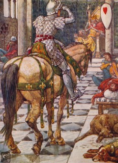 'Percival Obtains the Shield of the Beating Heart', 1911.  Artist: Walter Crane.
