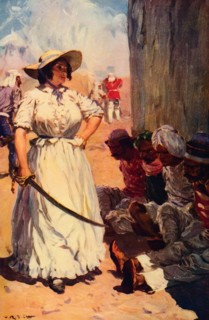 'Bridget Widdowson on Guard at Cawnpore', 1857 (c1912). Artist: Unknown.