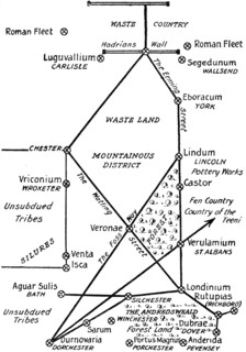 'The Four Principal Roman Lines of Communication in Britain', 1910. Artist: Unknown.